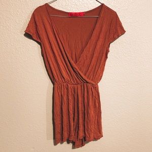 Boohoo burnt orange romper